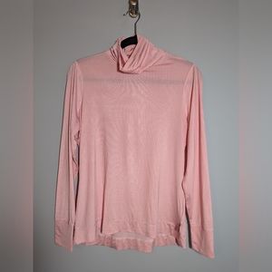 Lands' End long sleeve pink and white turtle neck size medium